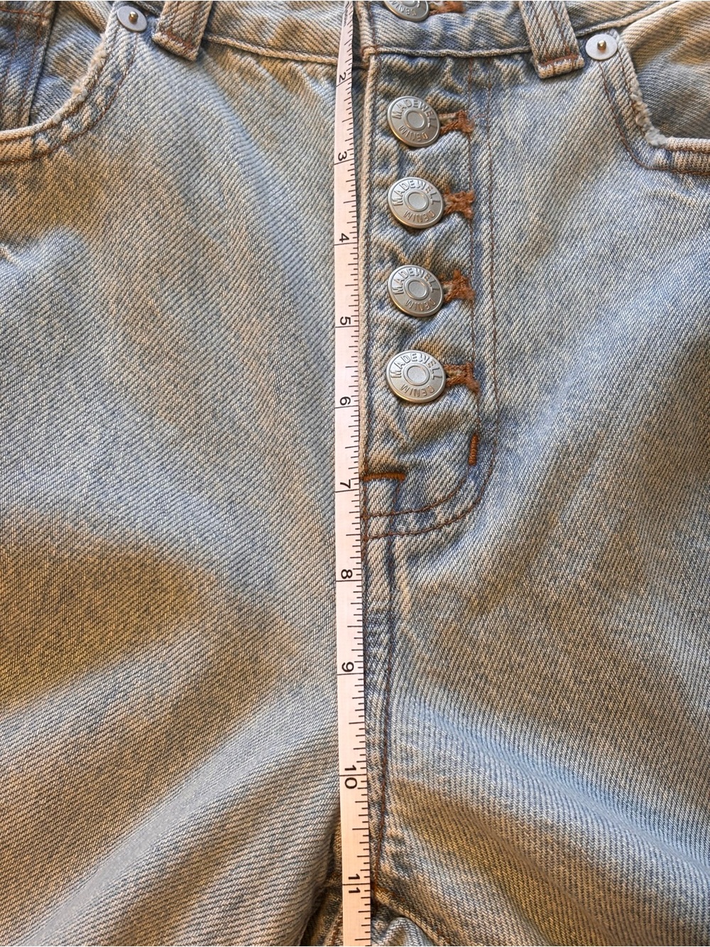 Madewell Superwide-Leg Jeans in Cather Wash Button-Front Edition Women’s Size 25 - Picture 13 of 15